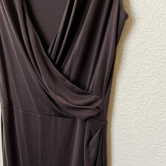 JOSEPH | Monaco 100% Silk Cross Front Jersey Dress in Rich Chocolate | Size L/40 - Picture 6 of 11